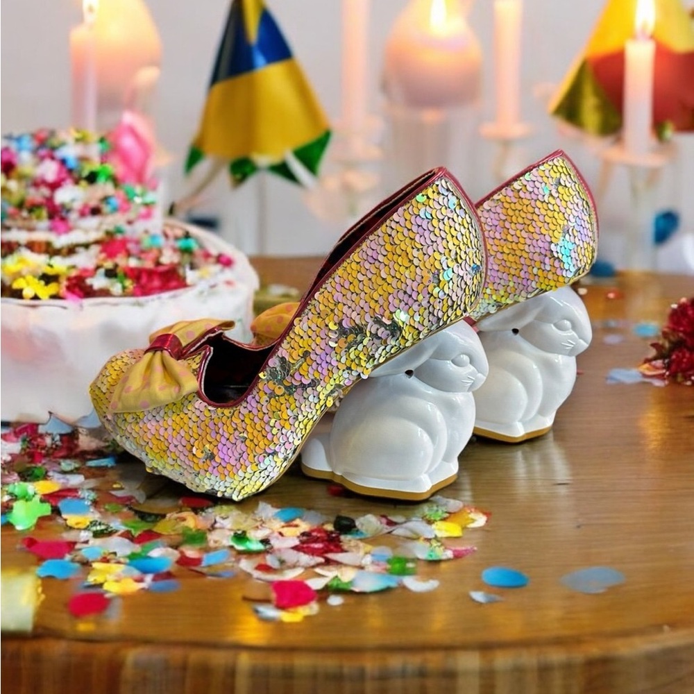 Irregular Choice Gold Glitter Heels